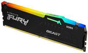 Kingston Fury Beast Rgb With Heatsink Kf556c36bbea-8 - Ddr5-5600 (Pc5-44800)  8gb - Expo Optimized For Amd Ryzen + Intel Xmp ( Extreme Memory Profiles ) Cl36 - 288pin Single Rank 38.4gb/Sec Memory Bandwidth Built-In Ecc 1.25v With Built-In Power Mana