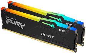 Kingston Fury Beast Rgb With Heatsink  Kf556c36bbeak2-16 - Ddr5-5600 (Pc5-44800) 8gb X2 Dual Kit - Expo Optimized For Amd Ryzen + Intel Xmp ( Extreme Memory Profiles ) Cl36 - 288pin Single Rank 38.4gb/Sec Memory Bandwidth Built-In Ecc 1.25v With Buil
