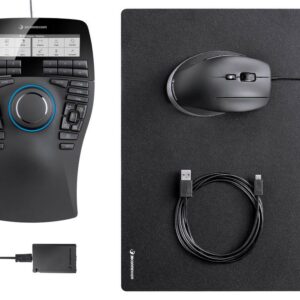 3dconnexion 3dx-700058 / 3dx-700083 Spacemouse Enterprise Kit - For Ultimate 2-Hand Power ( With Extra Cadmouse + Cadmouse Pad + 2-Port Usb Hub ) - 3d Mouse/Input Device For 3d Application With 6dof ( 6-Degrees-Of-Freedom ) Sensor + 3x Custom View Keys