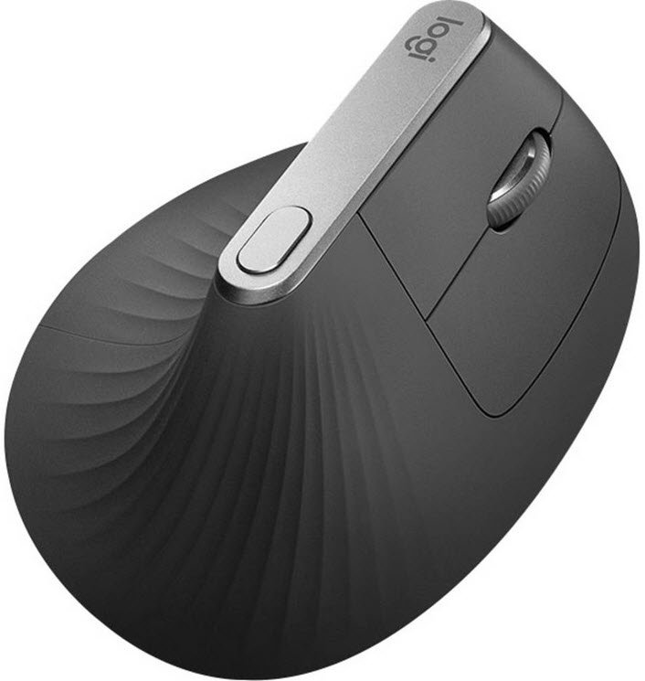 Logitech 910-005448 Mx Vertical - Advanced Ergonomic Mouse Rise Design With Natural Handshake Position To Reduce Muscle Strain And Wrist Pressure With Cursor Speed Switch Button Wired+Wifi+Bluetooth Triple Connection Rechargable 240mah Battery Hyper