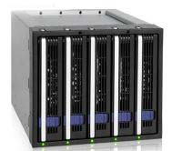 Icydock Mb155sp-B 5x Hot-Swappable 3.5" In 3x 5.25" Bay - Sata6g Mobile Rack ( Ideal For Raid 0/1/1e/0+1/10/5/5ee/6 ) Anti-Shank Design Aluminum Black Latch-Lock Detachable 92mm Rear Fan ; Interchangeable Tray ( It-I5xit Or It-I45xit ) Co