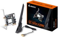 Gigabyte Gc-Wbax200 Wifi+Bluetooth Pci-E(X1) Adapter - 2.4/5ghz Dual-Band Intel Wifi 6 Ax200 2400mbps With Bt5.0 Aorus High Performance 2tx2r Antenna + Multiple Angle Tilt And Magnetic Base For The Best Signal Strength - 3 Years Warranty