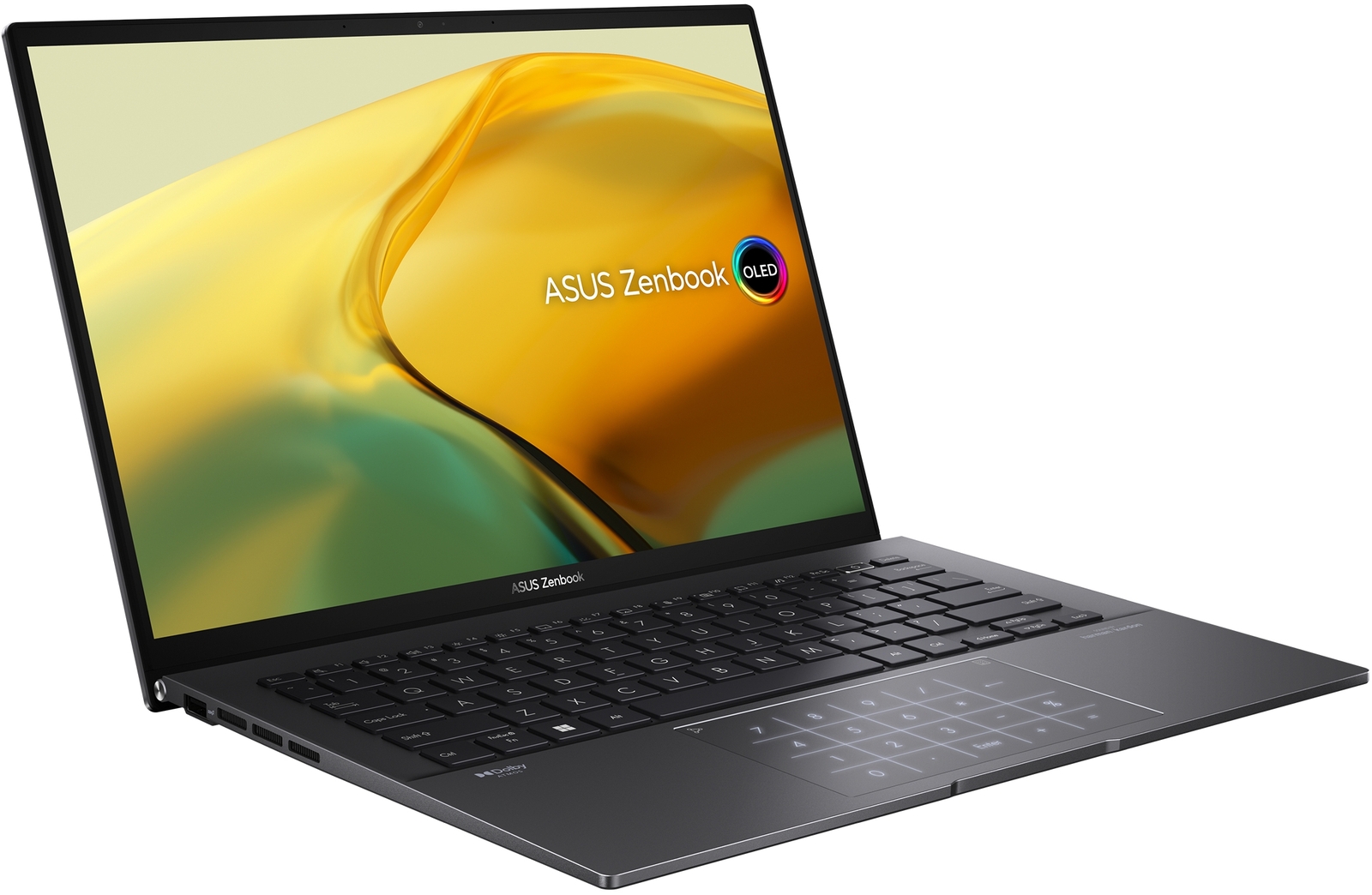 Asus Um3402ya-716512b0w Zenbook 14 - Ryzen7 8-Cores + 16gb + 512gb M.2 Nvme Ssd Oled- 17mm Slim 1.4kg Lightweight Fingerprint Reader + 180 Lay-Flat Ergolift Hinge + Nanoedge Harman Kardon Speakers With Dolby Atmos Numberpad Touchpad Us Mil-Std 810h