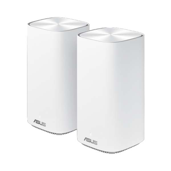 Asus Zenwifi Cd6(2-Pk) Ac Mini Dualband Wireless-Ac1500 White Gigabit Router + Extending Node Qualcomm Qcn5502 775mhz Processor 32mb Flash + 128mb Ram - Gigabit Wan + 3+2x Gigabit Lan - 2.4/5ghz Dual Band 802.11ac 1200mbps (867+600) With Wps 64/128bi