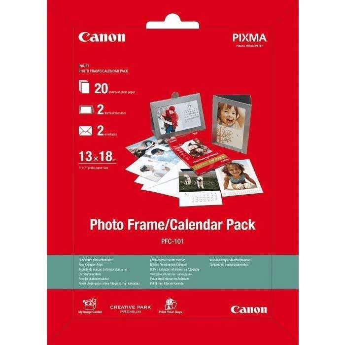 Canon Pfc-101 5x7" (130 x 180mm ) Photo Frame / Calendar Pack 20 Sheets + Includes Frames or calendars for displaying prints