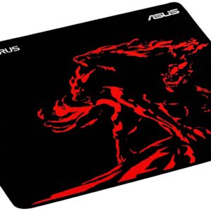 Asus Cerberus Plus Black+Red Gaming Mouse Pad - Non-Slip Natural-Rubber Base Provides 1.3x More Grip Anti-Fray Stitching 450x400x3mm - Retail Pack