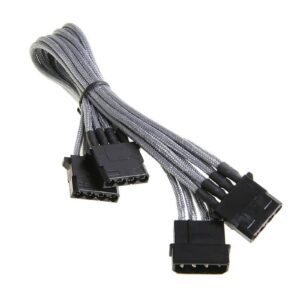 Bitfenix Bfa-Msc-M3msk-Rp Alchemy Multisleeved(12) Cable - 60cm - 1x Molex To 3x Molex Spliter/Extension ( 4pin Power ) Cable - Silver
