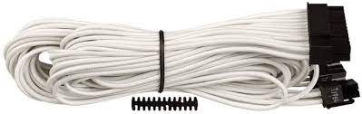 Corsair Cp-8920160 White Premium Individually Sleeved Flexible Paracorded Cable With Cable Comb - 24pin Atx 610mm With 1 Connector - For Rmx Series ; Rmi Series Sf Series