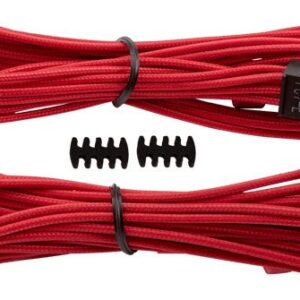 Corsair Cp-8920174 Red Premium Individually Sleeved Flexible Paracorded Cable With 2x Cable Combs - 2x Pcie (6 Or 8pin) 2x 650mm With 2 Connectors - For Rmx Series ; Rmi Series Sf Series