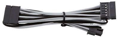 Corsair Cp-8920191 White+Black Premium Individually Sleeved Flexible Paracorded Cable With Cable Comb - Sata 750mm With 4 Connectors - For Rmx Series ; Rmi Series Sf Series