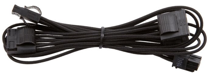 Corsair Cp-8920193 Black Premium Individually Sleeved Flexible Paracorded Cable With Cable Comb - 4pin Molex 750mm With 4 Connectors - For Rmx Series ; Rmi Series Sf Series