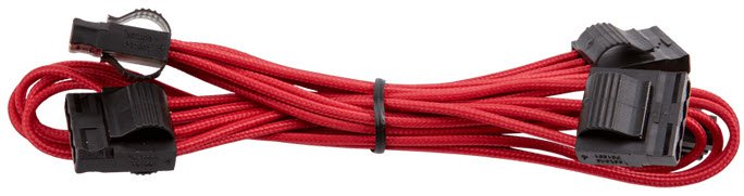 Corsair Cp-8920195 Red Premium Individually Sleeved Flexible Paracorded Cable With Cable Comb - 4pin Molex 750mm With 4 Connectors - For Rmx Series ; Rmi Series Sf Series