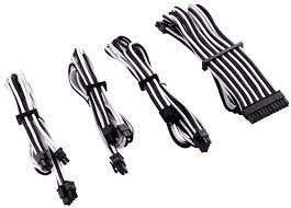 Corsair Premium Individually Sleeved Flexible paracord Modular Cable  Starter kit (type 4 gen 4) White and Black