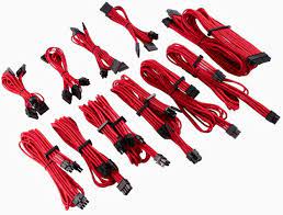 Corsair Cp-8920223 Red Premium Individually Sleeved Flexible Paracorded Modular Cable Pro Kit With 9x Cable Combs ( Type4 Gen4 ) 9x Cable Combs - Include 1x 610mm Atx ( 20+4pin) + 2x 750mm Eps12v(4+4pin) + 6x Pci-E 8(6+2)Pin (4x650mm) + 8x Sata(2x750mm)
