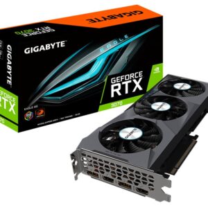Gigabyte Nvidia Geforce Rtx3070 Eagle 8 Gb - With Fusion2.0 Rgb Lighting Windforce 3x 2 Slots Required 3x 80mm Unique Blade Stack Fans With Alternate Spinning For Max-Covered Cooling Back-Sided Heatsink + 4x 10mm Copper Heatpipes With Dth