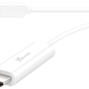 J5create Jcc154g Type-C/Thunderbolt3 To Hdmi Cable ( Male - Direct To Display ) With Separate 5v Type-A Pass-Through Ideal For Desktop Or Notebook/New Mac Book Support Upto 4k Hd ( 3840x2160@60hz ) 1200mm Cable To Hdmi + 1800mm Cable To Type-C/Thunder