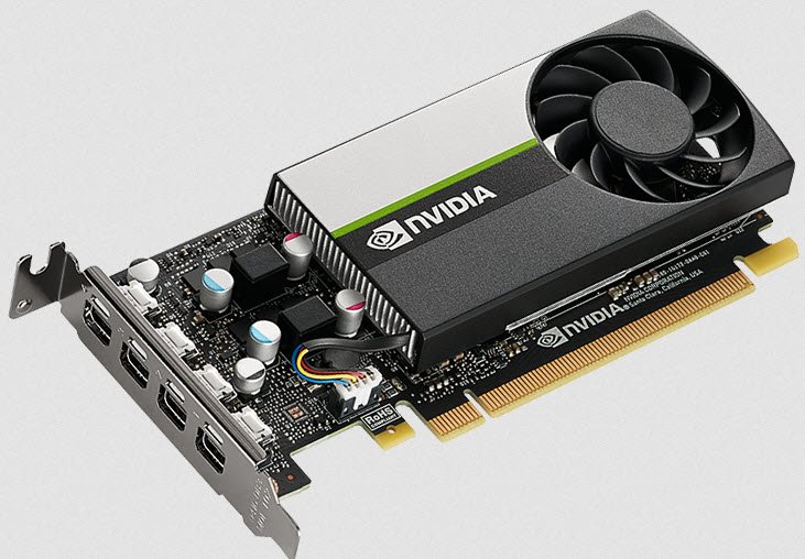 Pny Quadro T1000 For Professional 3d Applications Standard + Low-Profile Dual Bracket With Hardware Opengl 4.5+ Directx 12+ Shader Model 5.1 Pci-E 16x Core/Memory : 1395/10024mhz 128bit 8gb Gddr6 ( Transfer Rate : 160gb/Sec ) 896x S