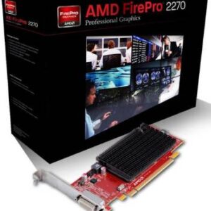 Amd Firepro 2270 - For Professional 2d Commerical Graphics - 2x Outputs Silent With Passive Cooling Fanless Design Standard + Extra Low-Profile Dual Bracket Pci-E (16x) - Hardware Opengl+Directx 80x Shader Units 96 Gigaflops Core/Memory : 600/1200m