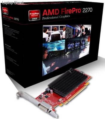 Amd Firepro 2270 - For Professional 2d Commerical Graphics - 2x Outputs Silent With Passive Cooling Fanless Design Standard + Extra Low-Profile Dual Bracket Pci-E (16x) - Hardware Opengl+Directx 80x Shader Units 96 Gigaflops Core/Memory : 600/1200m