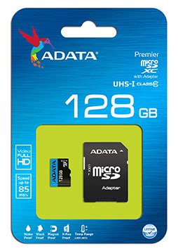 Adata Premier 85/A1 Ausdx128guicl10 85-Ra1 / Ausdx128guicl10a1-Ra1 128gb Microsdxc ( 15x11x1mm ) With Sdxc Adapter Not Compatible With Sdhc Only Camera/Reader - Uhs-I A1 Read/Write : 85/25mb/Sec Mininum Iops Read/Write : 1500/500 - Lifetime Warranty