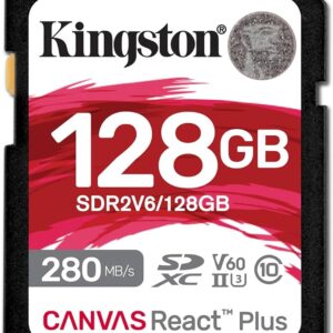 Kingston Sdr2v6/128gb Canvas React Plus 128gb SDXC card
