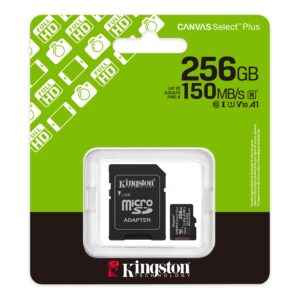 Kingston Canvas Go! Plus SDS3/256GB sdXc Class 10 Uhs-1 card designed for reliable performance in cameras and full hd video recording