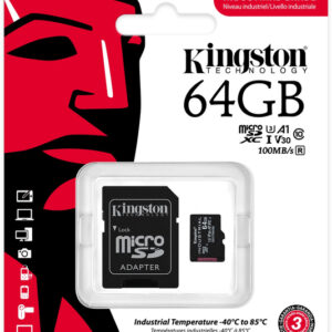 Kingston Sdcit2/64gb 64gb Micro Sdxc ( 15x11x1mm ) With Sd Adapter - Industrial Grade For Extreme Condition ( Operating Temperature Rating Of -40c To 85c ) - Uhs-I U3 ( Uhs-I / Sd3.0 ) With Sdmi Not Compatible With Sdhc Only Device/Reader Read/Write :