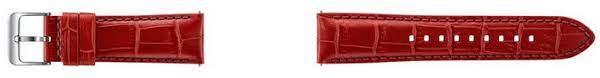 Samsung Galaxy Gear S3 Strap - Red Alligator Grain Leather 8" Strap With 9 Hole Adjustments - For S3 Classic And S3 Frontier