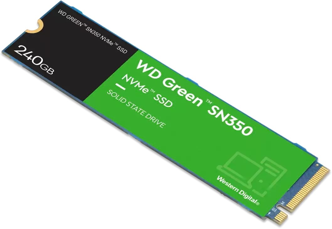 Westerndigital Green Sn350 Wds240g2g0c 240gb - Ngff ( M.2 ) 3d Qlc Ssd Nvme Pcie (Gen3.0) X4 Mode Type 2280 -80x22x2.4mm (Single Sided) Ldpc (Low Density Parity Check) Ecc Burst Performance Read/Write : 2400/900 Mb/Sec Random Write 4k Iops : 160000