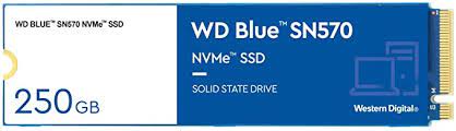 Westerndigital Blue Sn570 Wds250g3b0c Ngff ( M.2 ) 3d Tlc Ssd 250gb With Slc Cache Nvme Pcie (Gen3.0) X4 Mode Type 2280 -80x22x2.4mm (Single Sided) - Sequential Read Read/Write : 3300/1200mb/Sec Random Read/Write 4k : 190000/210000 Iops 1.5 Millions