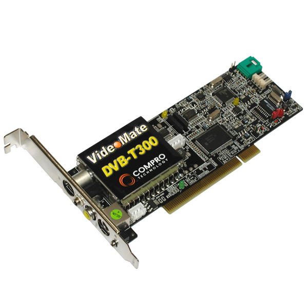 Compro T300 Dvb-T PCI TV Tuner Card designed to record and watch digital tv and analog tv on pc