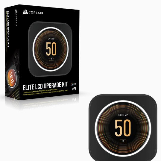 Corsair Cw-9060056 Black Lcd Upgrade Kit For Icue Elite Capellix Water Cooling - Waterblock With 2.1" Ips Lcd Screen ( 480x480 600cd/M2 16.7million Colors 24x Rgb Leds )