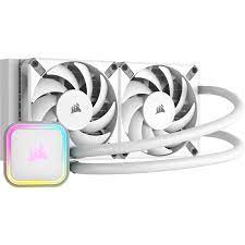 Corsair Cw-9060078 H100i Elite Rgb White 240mm Cpu Water Cooling - Copper Waterblock With 16x Rgb Leds Pre-Filled / Closed-Loop / Sealed Coolant System 120x277x27mm Aluminum Radiator Integrated Low Profile Pump And Reservoir Is Sealed For Zero Maintena