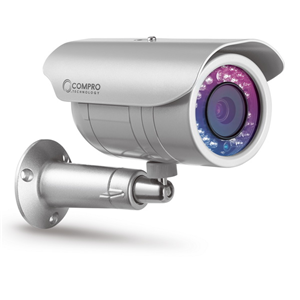 Compro Tn1500w Outdoor Bullet Network Camera With Ip66 Rated Weather-Resir Led Ir-Cut Filter 10/100 Lan + 80