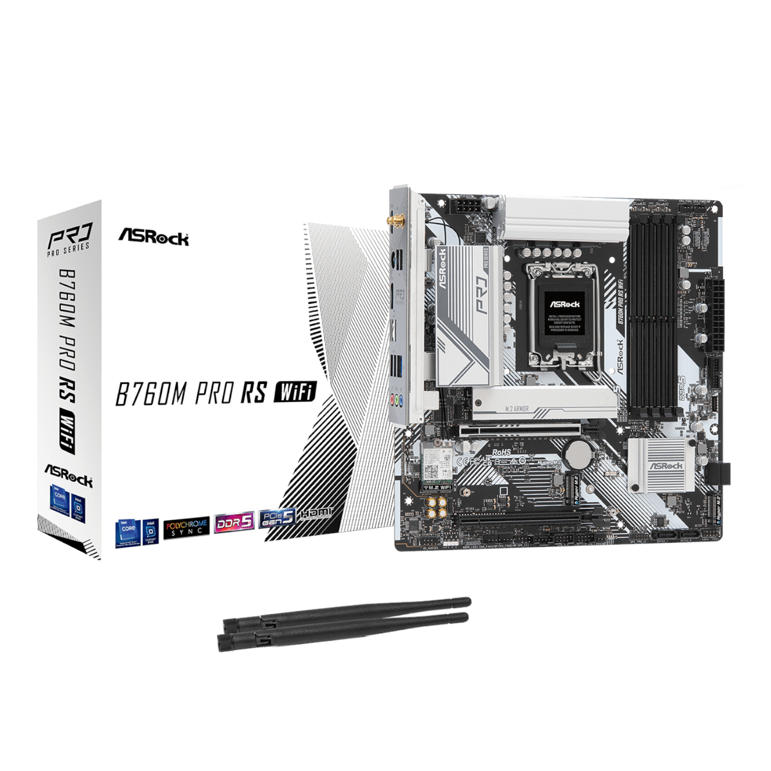 Asrock B760m Pro Rs Wifi Intel Lga 1700 Matx Gaming Motherboard