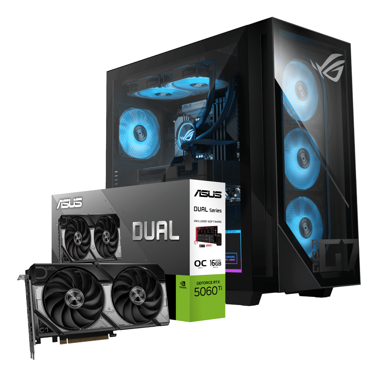 Asus Rog G700 Intel® Core™ Ultra 5 Windows 11 Home Pc (Rtx 5060 Ti Dual | 16gb Ddr5 | 1tb Nvme)