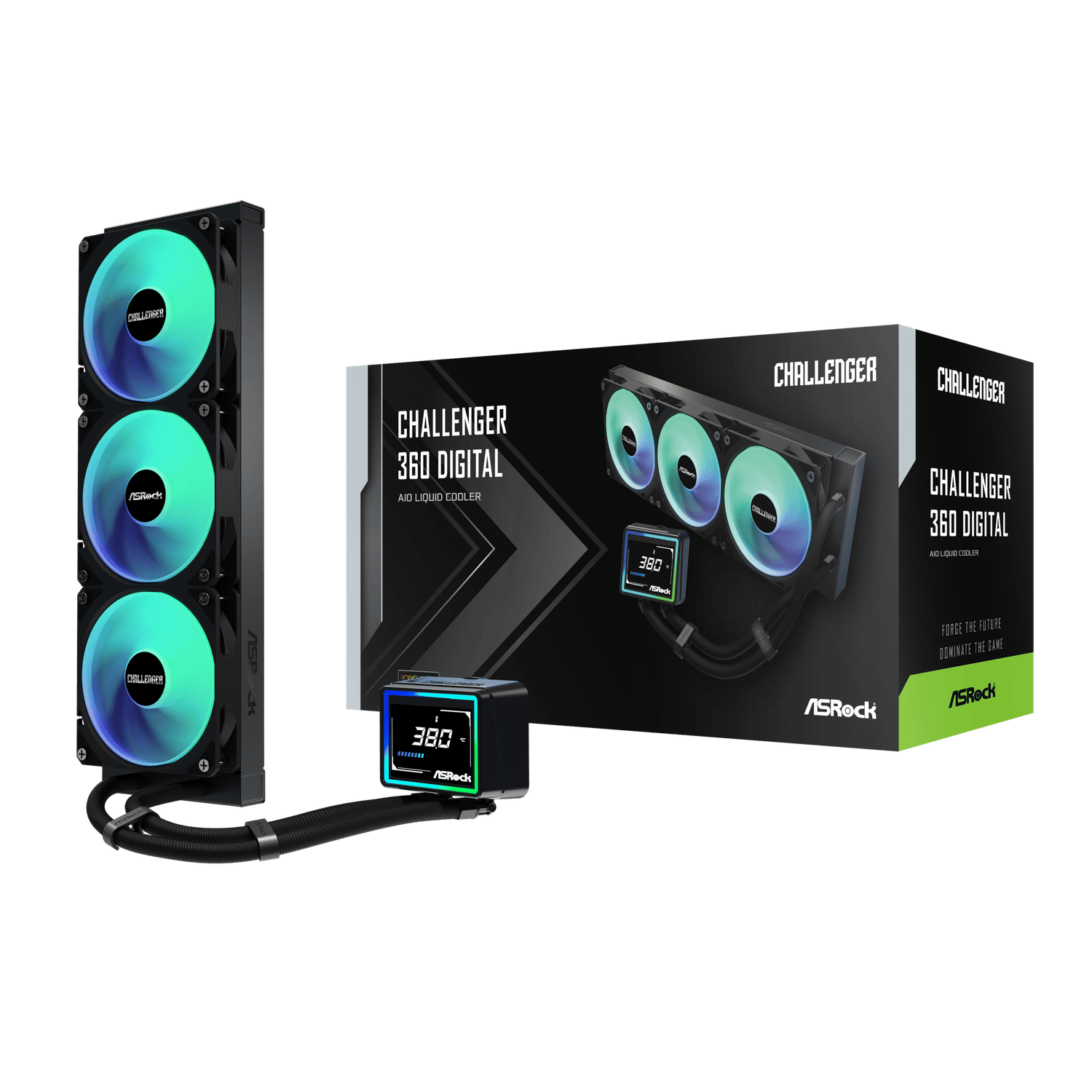 Asrock Challenger 360 Digital Aio Liquid Cooler - Black