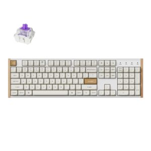 Keychron K10 He Special Edition Full-Size Hot-Swap Gateron Dbl-Rail Nebula Switch Rgb Wireless Keyboard - White (Wood + Al)