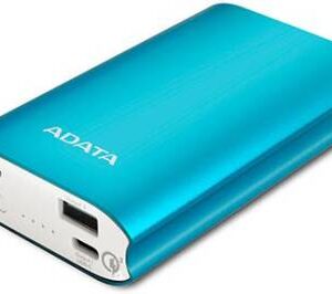 Adata Aa10050qc-Usbc-5v-Cbl A10050qc Blue Powerbank - Qualcomm Quick Charge 3.0 , Universal Mobile Device Battery , Aluminum Housing With Hair Brush Finish , 10500mah With Dual Usb Output ( Type-A + Type-C ) Fast Charging , 5v/2.5a Input + Dual Output ( U