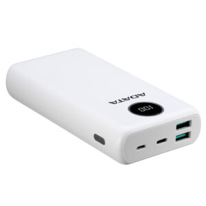 Adata Pbc20-Wh C20 White Powerbank 20000mah , Micro-Usb + Type-C Dual Input ( 5v/3a Or 5v/2a ) For Fast Charging + Triple Output ( 2x Usb Type-A @5v/2.4a + 1x Usb3 Type-C @ 5v/3a ) , For Apple Idevice + Other Mobile Devices , 140x69x28mm , 418g - With Ovp
