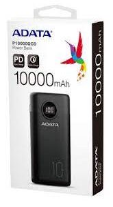 Adata Ap10000qcd-Dgt-Cbk P10000qcd Black Powerbank 10000mah(37wh) , Qualcomm Quick Charge 3.0 , Pd3.0 Fast Charge , Resilient Plastic With Fire-Retardant , 5v/3a Or 9v/2a Input For Fast Charging + Triple Output ( 2x Usb Type-A + 1x Usb3 Type-C ) , For App
