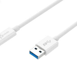 J5create Jucx06 Usb3 (Gen2/10gbps) Type-C To Type-A Cable - For 10gb/S Fast Data Transfer + 60w/3a Fast Charge - 90cm - Retail Pack