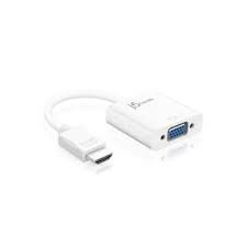 J5create Jda213 / Jda213s Hdmi To D-Sub(Vga) + 3.5mm Audio Out - Extension Cable ( Female Work With Existing Cable ) - Support Upto Fhd 1920x1200 / 1080p @60hz White For Mac Or Pc 40x45x14mm + 100mm Cable - Retail Pack