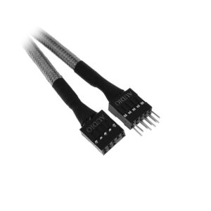 Bitfenix Bfa-Msc-Aud30sk-Rp Alchemy Multisleeved(1) Cable - 10pin Audio 30cm Extension Cable ( From Case Control Panel To Mb ) - Silver