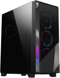 Gigabyte C500g - 4mm Tempered Glass Side Panel With Anti-Dropping Design - Black Swingable Front Door Support Upto 3 Slots Vertical Graphics Cards Mount ( Riser Kit Required ) Intergrated Rgb Fusion 2.0 Built-In Argb And Pwm Connector 8 Ports Hub Ded