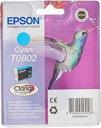 Epson T0802 Cyan Hummingbird Inks - For Stylus P50 Px660 Px720wd Px730wd Px810fw 820fwd R270 R290 Rx610 Rx685 T59 Tx659 Tx710w
