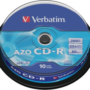 Verbatim 43725 700mb 80min Blank Cd-R (52x) - 10pack Spindle - Wagon Packing - No Stand