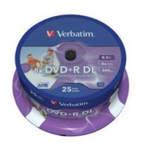 Verbatim 43667 Inkjet Pritable + Double Layer 8.5gb 215min Dvd+R Dl ( 8x ) - 25pack Spindle