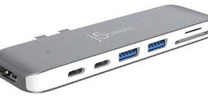 J5 Create Jcd382 Ultradrive With Dual Card Readers For Macbook Pro / Macbook Air Only - 2x Thunderbolt 3/Type-C (40 Gbps For Upto 1x 5k Or 2x 4k Display + 100w Power Delivery ) Docking Station With Hdmi + 2x Usb3.1(10gbps)+ Thunderbolt 3 ( 40gbps ) + Usb