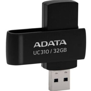 Adata Uc310 256gb Black - Usb3 Flash Drive ( Usb2.0 Backwards Compatible ) Swivel Capless Design Usb3.0 Read : 100 Mb/Sec 58x20x13mm Support Linux Mac Os Support Free Ostogo + Ufdtogo + 60days Trial Norton Internet Security - 5 Years Warranty